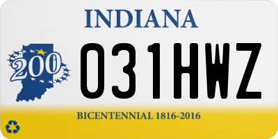 IN license plate 031HWZ