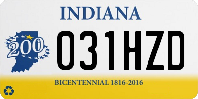 IN license plate 031HZD