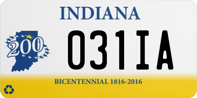 IN license plate 031IA