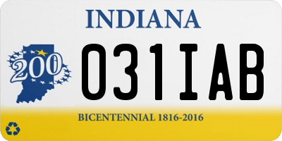 IN license plate 031IAB