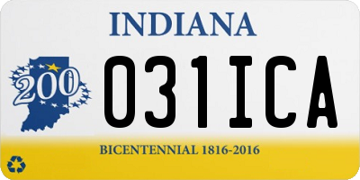 IN license plate 031ICA
