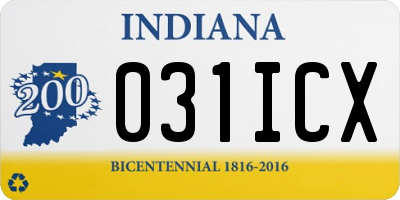 IN license plate 031ICX
