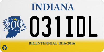 IN license plate 031IDL