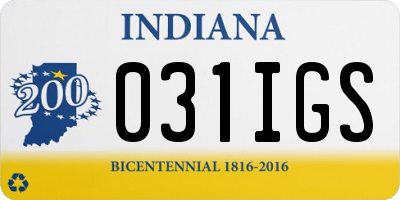 IN license plate 031IGS