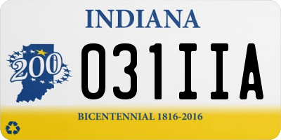 IN license plate 031IIA