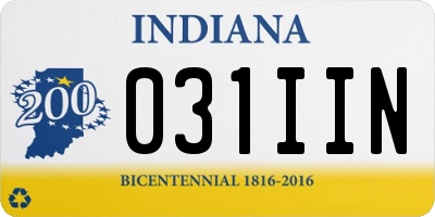 IN license plate 031IIN