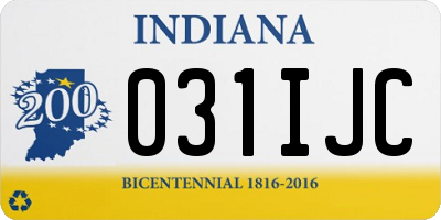 IN license plate 031IJC