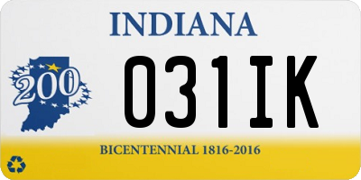 IN license plate 031IK