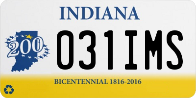 IN license plate 031IMS