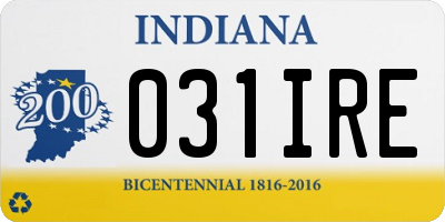 IN license plate 031IRE