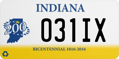 IN license plate 031IX