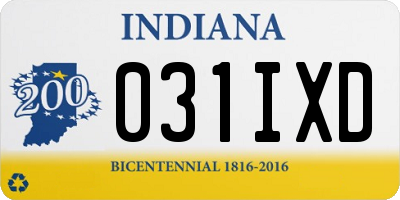IN license plate 031IXD