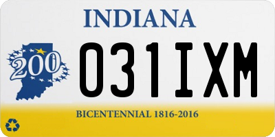 IN license plate 031IXM