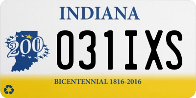 IN license plate 031IXS