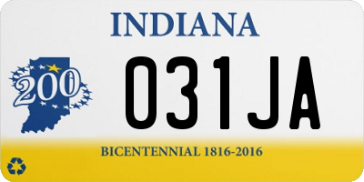 IN license plate 031JA