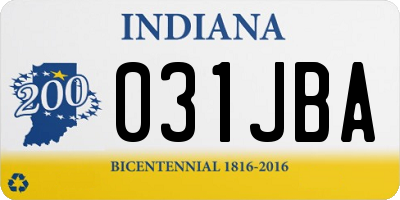 IN license plate 031JBA