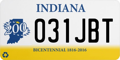 IN license plate 031JBT