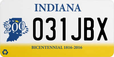 IN license plate 031JBX