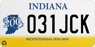 IN license plate 031JCK