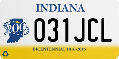 IN license plate 031JCL