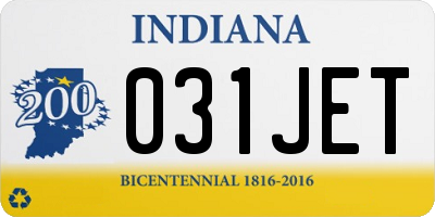 IN license plate 031JET