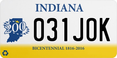 IN license plate 031JOK