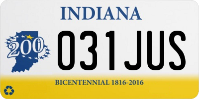 IN license plate 031JUS