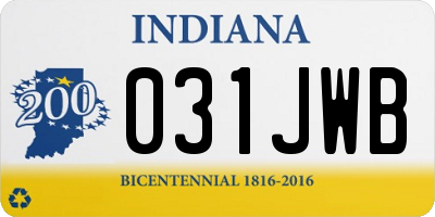 IN license plate 031JWB