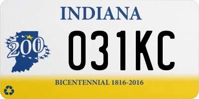 IN license plate 031KC