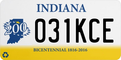 IN license plate 031KCE