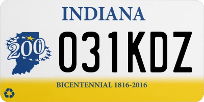 IN license plate 031KDZ
