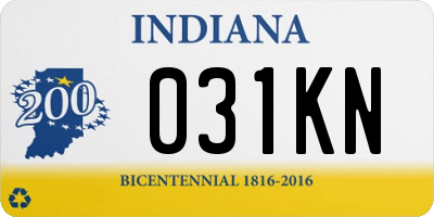 IN license plate 031KN