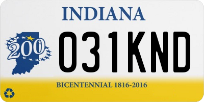 IN license plate 031KND