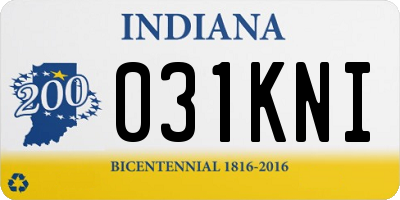 IN license plate 031KNI