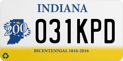 IN license plate 031KPD