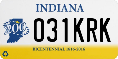 IN license plate 031KRK
