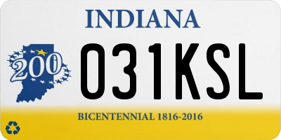 IN license plate 031KSL