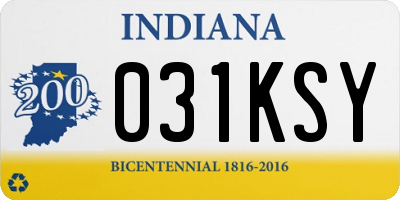 IN license plate 031KSY