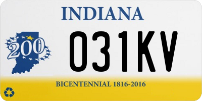 IN license plate 031KV