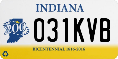 IN license plate 031KVB