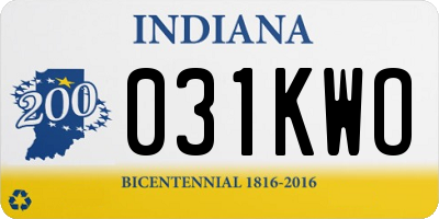 IN license plate 031KWO