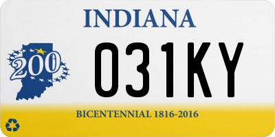 IN license plate 031KY