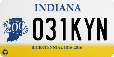 IN license plate 031KYN