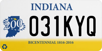 IN license plate 031KYQ
