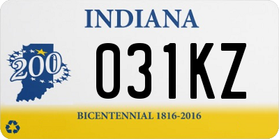 IN license plate 031KZ