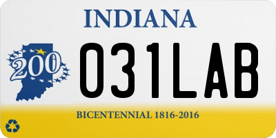 IN license plate 031LAB