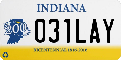 IN license plate 031LAY