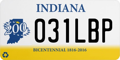 IN license plate 031LBP