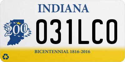 IN license plate 031LCO