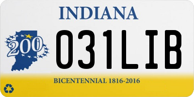 IN license plate 031LIB